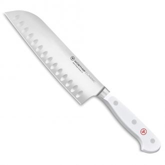 Faca Santoku com Sulcos Classic Cabo Branco 7" - Wüsthof