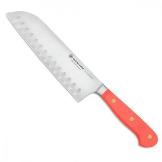 Faca Santoku com Sulcos Classic Color Coral Peach 7" - Wüsthof